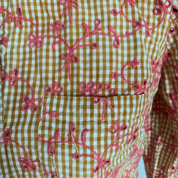ANTHROPOLOGIE ODILLE GINGHAM BUTTON DOWN SHIRT - Picture 3 of 4